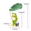 Resin Frog Decor With Leaf For Outdoor, Resin Garden Frog Bucket Decor, Fairy Garden Accessories, Relaxing Patio Ornament