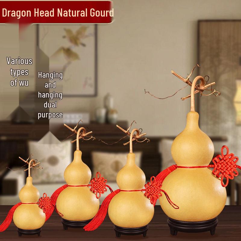 Přívěsek z pravé tykve Feng Shui: Přírodní ozdoba přitahující bohatství pro vstup, obývací pokoj nebo kancelář.