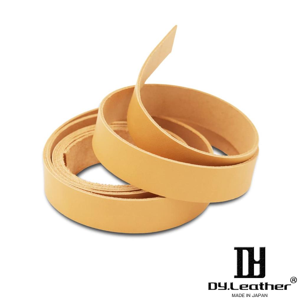 DY.Leather Leather Tape [170cm Length 40mm Width 2.0mm Thick Camel] Made in Japan Leather Strap Tanned Leather Craft Parts Tanned Leather Lace
