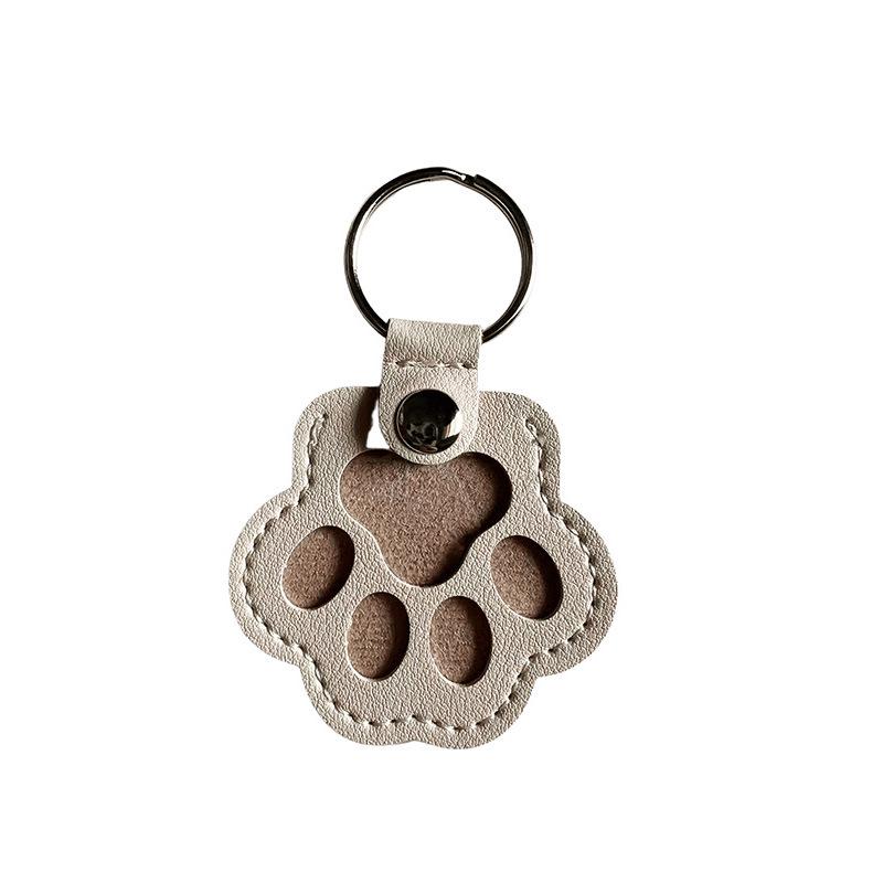In-Stock Pet Hair Keepsake Keychain: Cute Cat Paw Print Storage Case