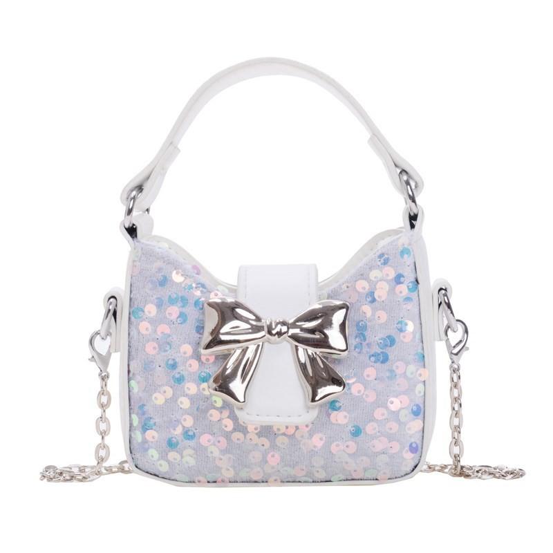 Girl Sweet Toddler Bow Sequin Chain Purse Butterfly Element Casual Use School