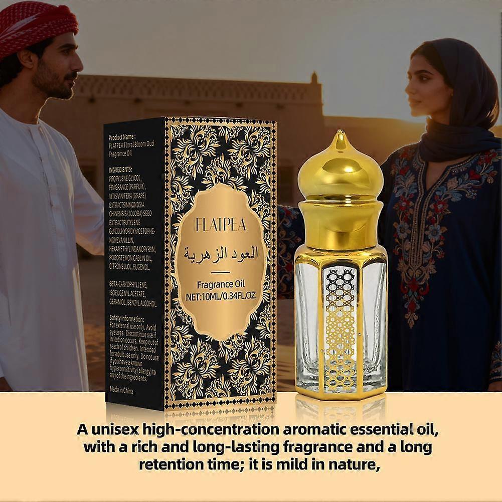FLATPEA Floral Bloom Oud Perfume Oil 10ml Long Lasting Unisex Fragrance