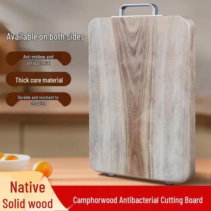 Camphor Wood Anti-Mold Cutting Board - Solid, Food Grade, Thickened Vegetable and Kitchen Chopping Board 25x20x2.5cm