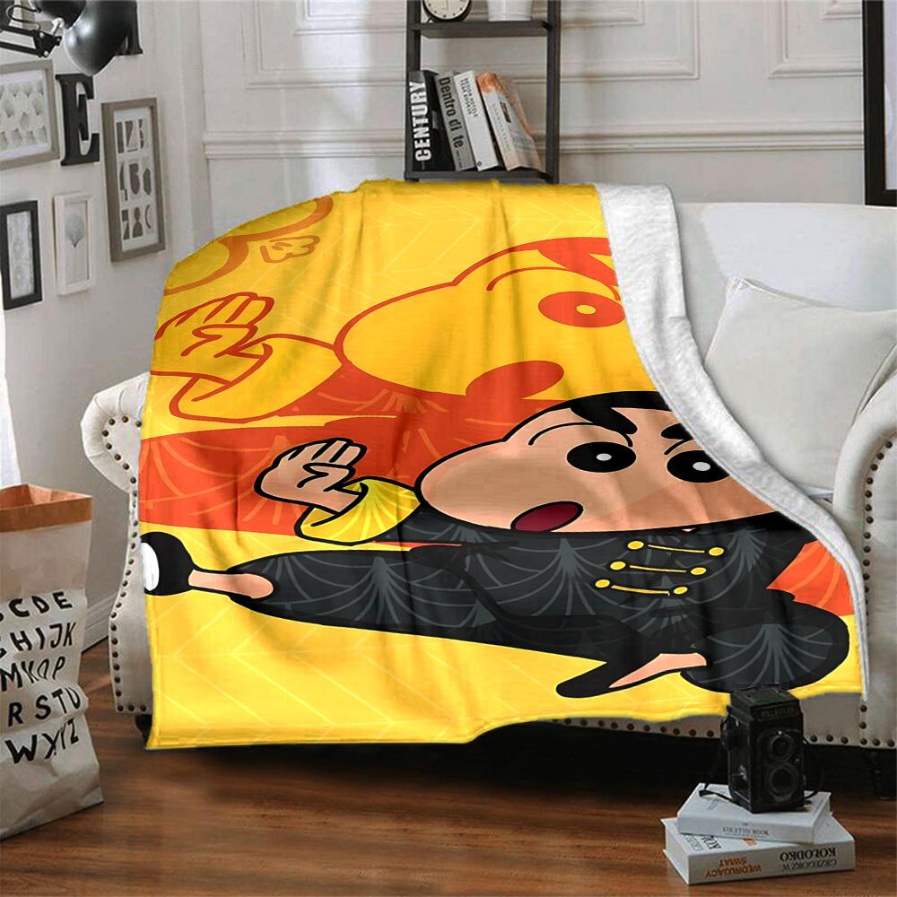 1pc Crayon Shin Chan Blanket Lightweight Flannel Blanket Throw Blanket For Sofa, Bed, Travel, Camping, Livingroom, Office, Couch