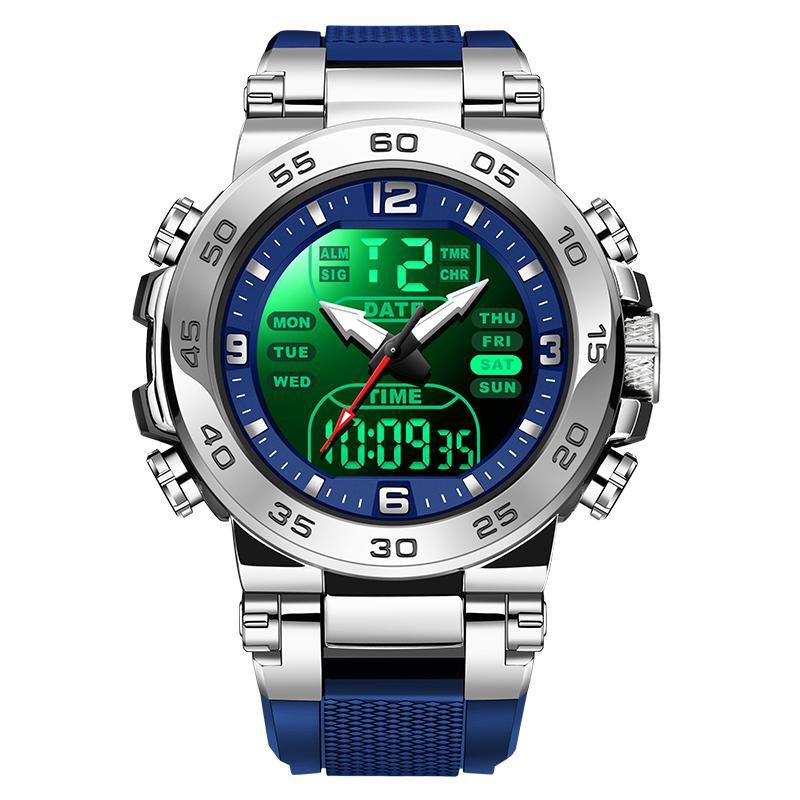 FOXBOX Fashion Luminous Men's Watch Military Sports Quartz Dual Waterproof Date Week Luxury Mens Wristwatch Reloj Hommes