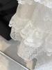 Women's Summer 2025 High Waist Lace A-line Skirt - Irregular Mid-length Drapey Design
