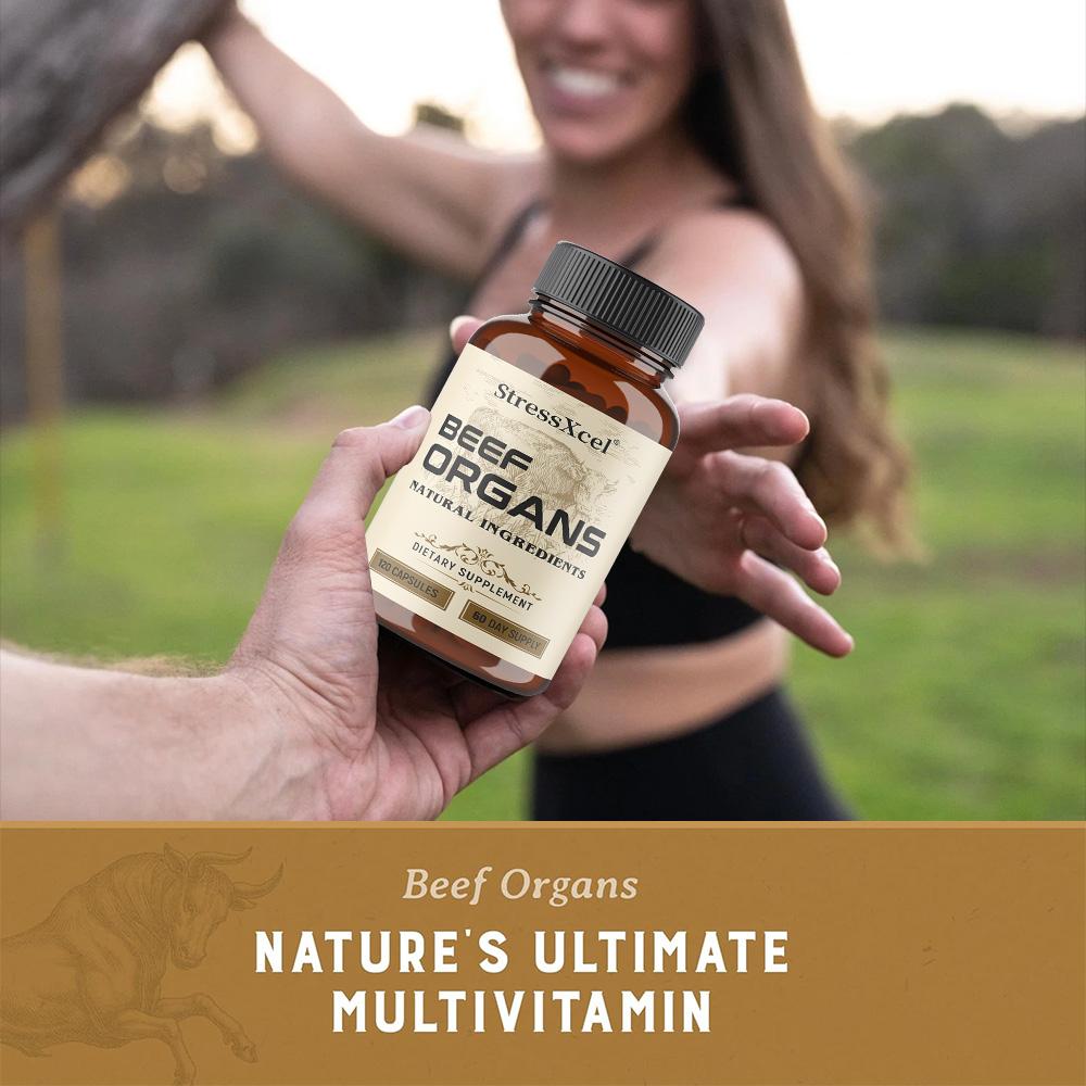 3000 Mg Grass-Fed Beef Offal Supplement, Suitable For Both Men And Women, 120 Capsules.