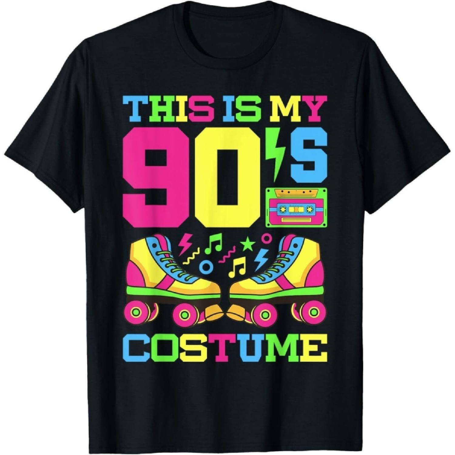 LangLanGs 90s Costume 1990s Theme Party Nineties Styles Fashion Outfit T-Shirt S