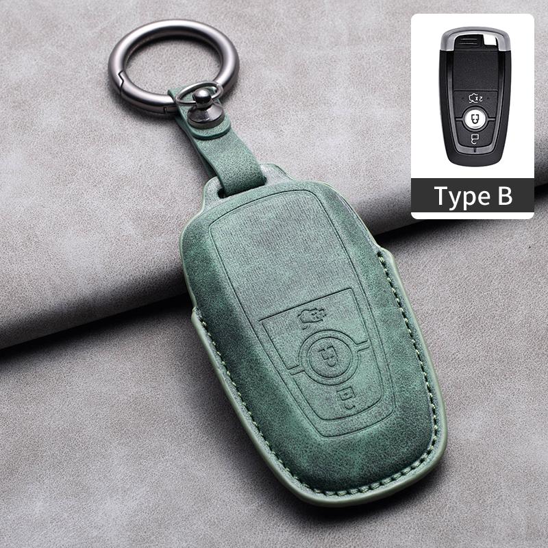 Styling Mouldings Sheepskin Car Key Cover Case for Ford Maverick Focus Edge Explorer Everest Fusion Mondeo Mustang Raptor Bronco
