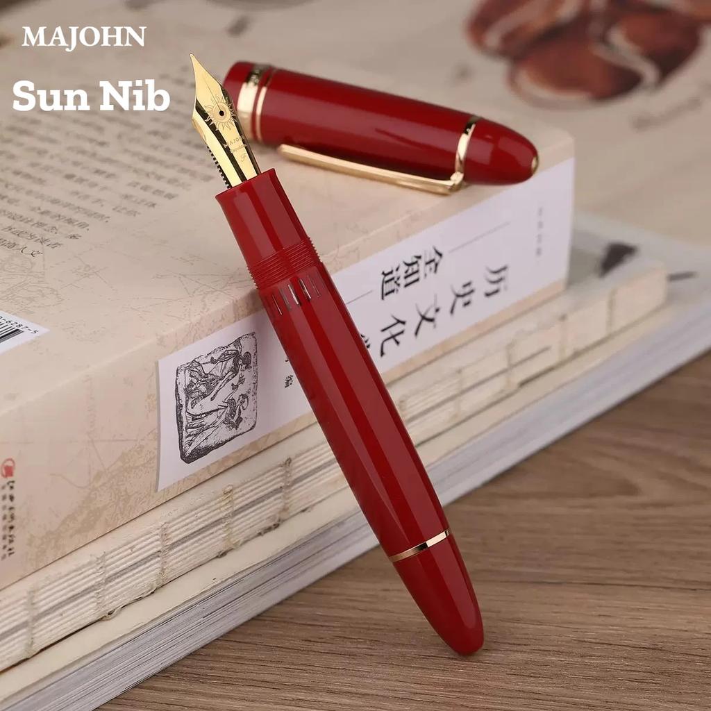 MAJOHN Ti-P141 Titanium Alloy Piston Fountain Pen Metal Hammer Pattern Version Fountain Pen School Office Supplies Stationery