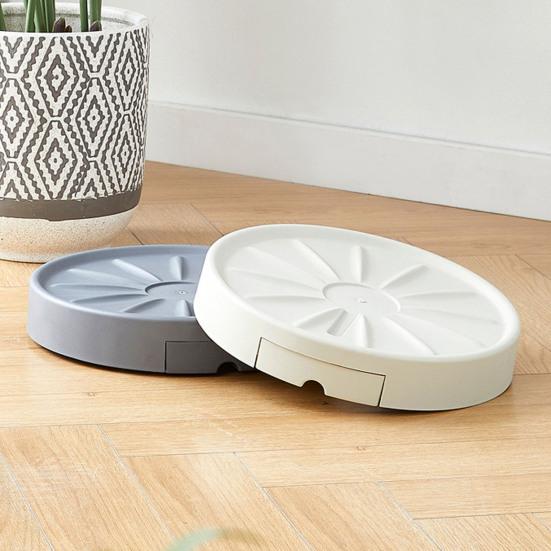 Flower Pot Tray 13 Inch Rolling Plant Caddy with Silent Wheels Easy Pot Movement Thickened Resin Flower Pot Tray