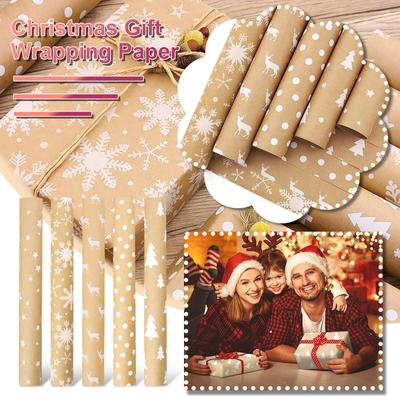 1PCs ( 44x100cm)Single-sided Christmas Wrapping Paper, Classic Santa Claus And Other Patterns