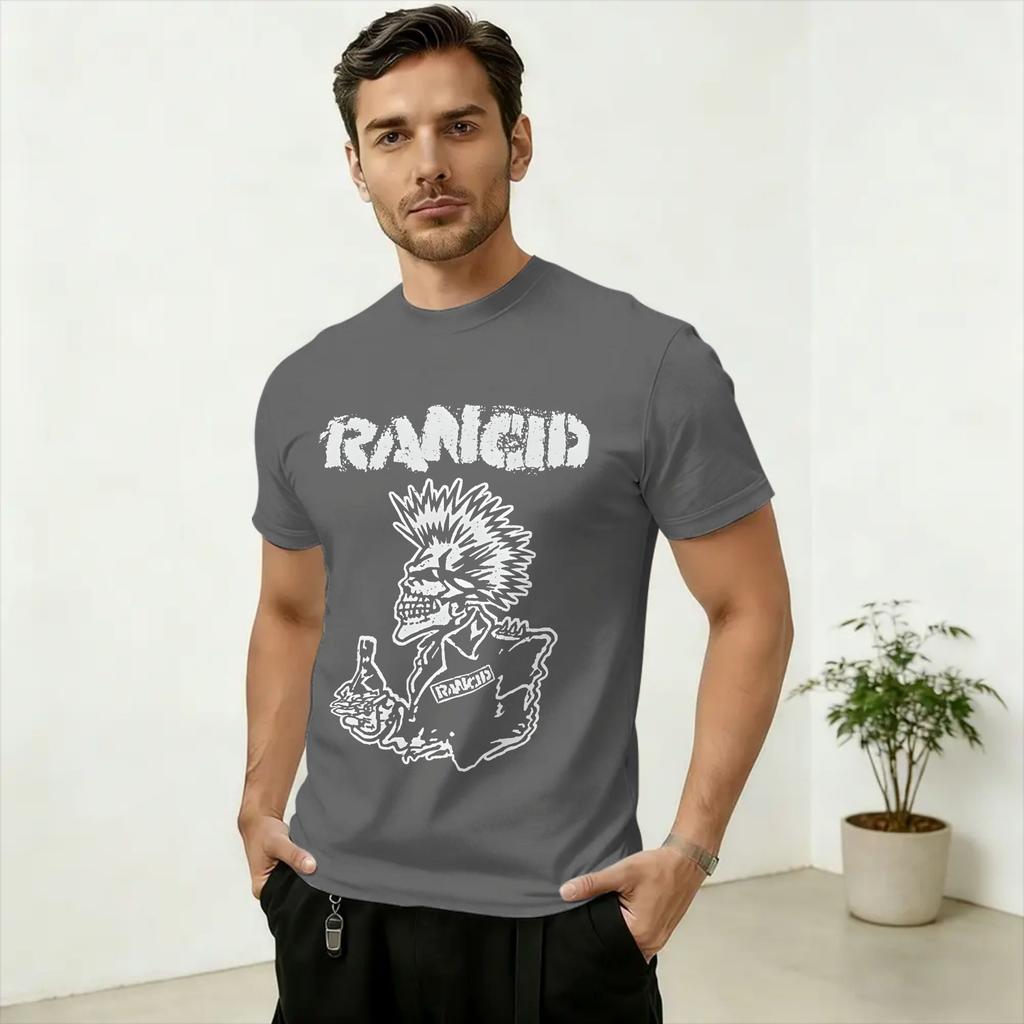 Punk Rancid Rock Band Cotton T Shirt For Unisex Summer Y2K Basic TShirts ONeck Harajuku Tee Shirt Oversized Cheap Tops