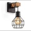 American Iron Art Wood Wall Lamp, E27 Single Head - Bedroom, Hallway, Corridor