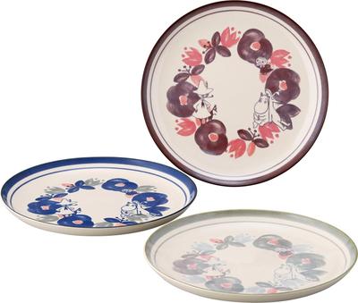 MOOMIN Stor Pastatallrik Trio Gåva Diameter Mikrovågsugn och Diskmaskin PeriA Gåvask Rådgivning Bröllop Tillverkad i (Mumin) Tallrik, Tallrik, (3 tallrikar), Set, 21,5 cm,
