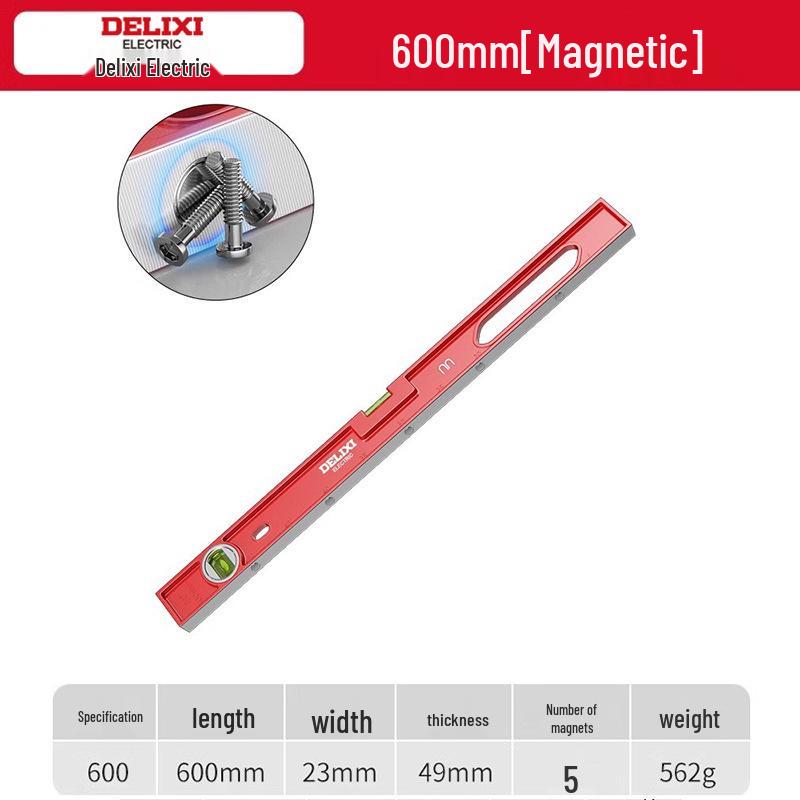 Delixi High Precision Aluminum Spirit Level with Magnet, Small Digital Display Magnetic Ruler