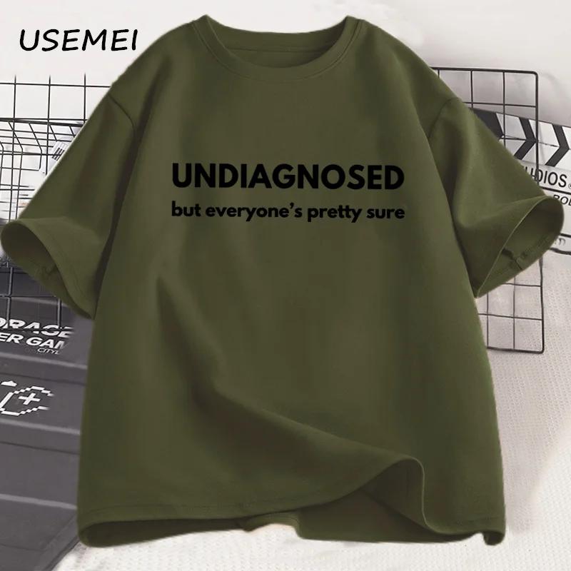 Undiagnosed But Everyone Is Pretty Sure Autism Graphic T Shirt Men Women Funny Weird Printed Short Sleeve Tee Cotton Men Clothes