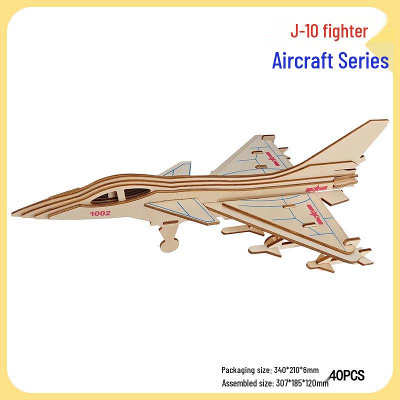 Handmade 3D Wooden Military Tank Model Puzzle for Children