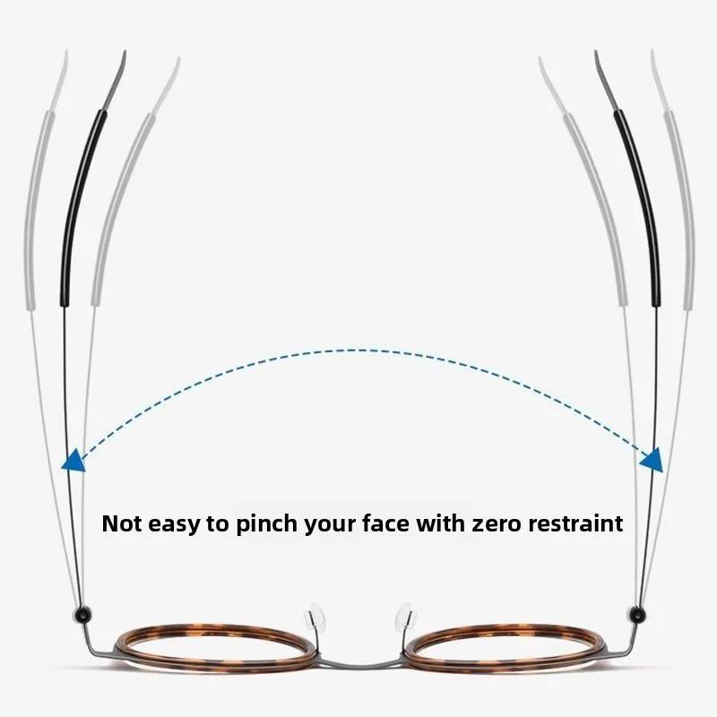 Luxury Designer Metal Round Frame Reading Glasses Men Women Business High-definition Blue Light Blocking Far Sight Eyeglasses
