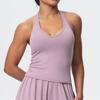 V-Neck Yoga Tank Top with Thin Straps and Stylish Open Back