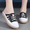 New Women's Shoes Soft Breathable Sandals Hollow White Women Casual Flat Outdoor Light Plus Size Half Slippers Women Sneakers