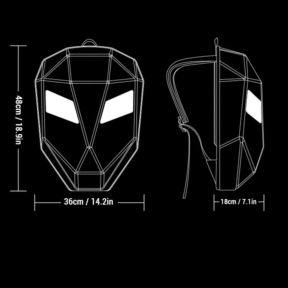 LED batoh Jezdecký batoh Motocyklová přilba Hard Shell Waterproof