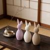 Hase Figur 3D Gedruckt Gerippte Textur Kaninchen Statue mit Gefaltetem Ohr Design für Zuhause Tischplatte Bücherregal Dekoration