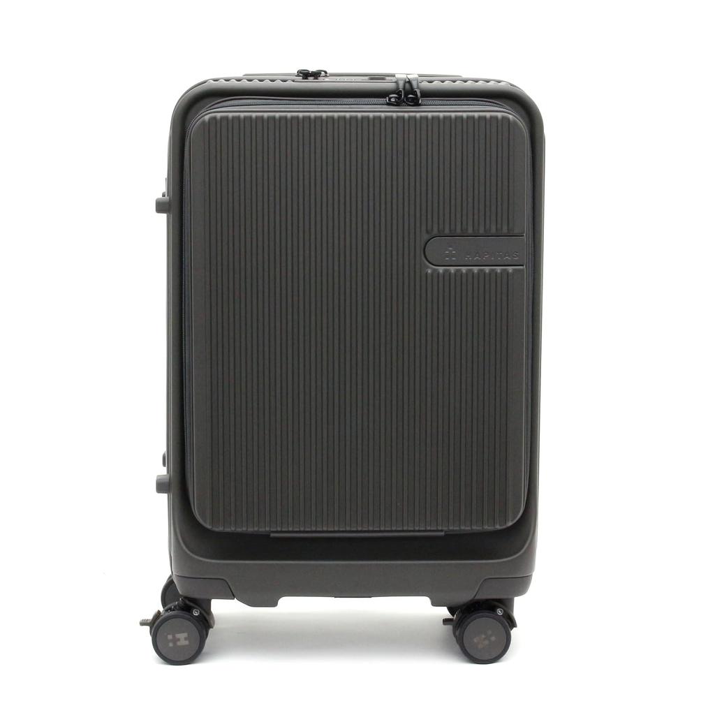 Stylish Yet Full of Useful Features Hapitas Zipper Suitcase Only Siffle Can Use Both Keys and Stopper Caster Front Open HPL2281 Deep Gray [Siffle]
