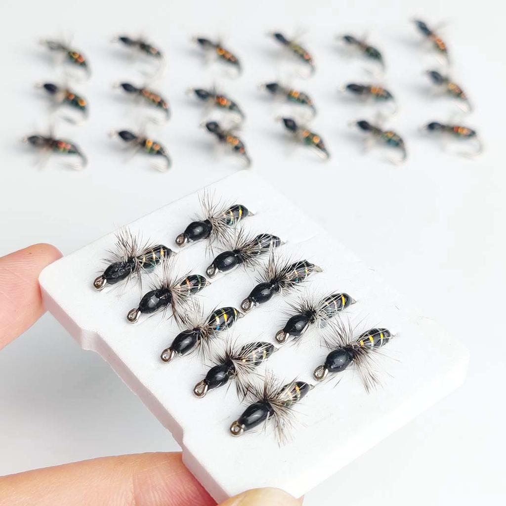 7Pcs Griffith Ant(Black)Fly for Trout Fishing Nymph Artificial Bait Lure-Fly Fishing Flies Bait-With Flies Box