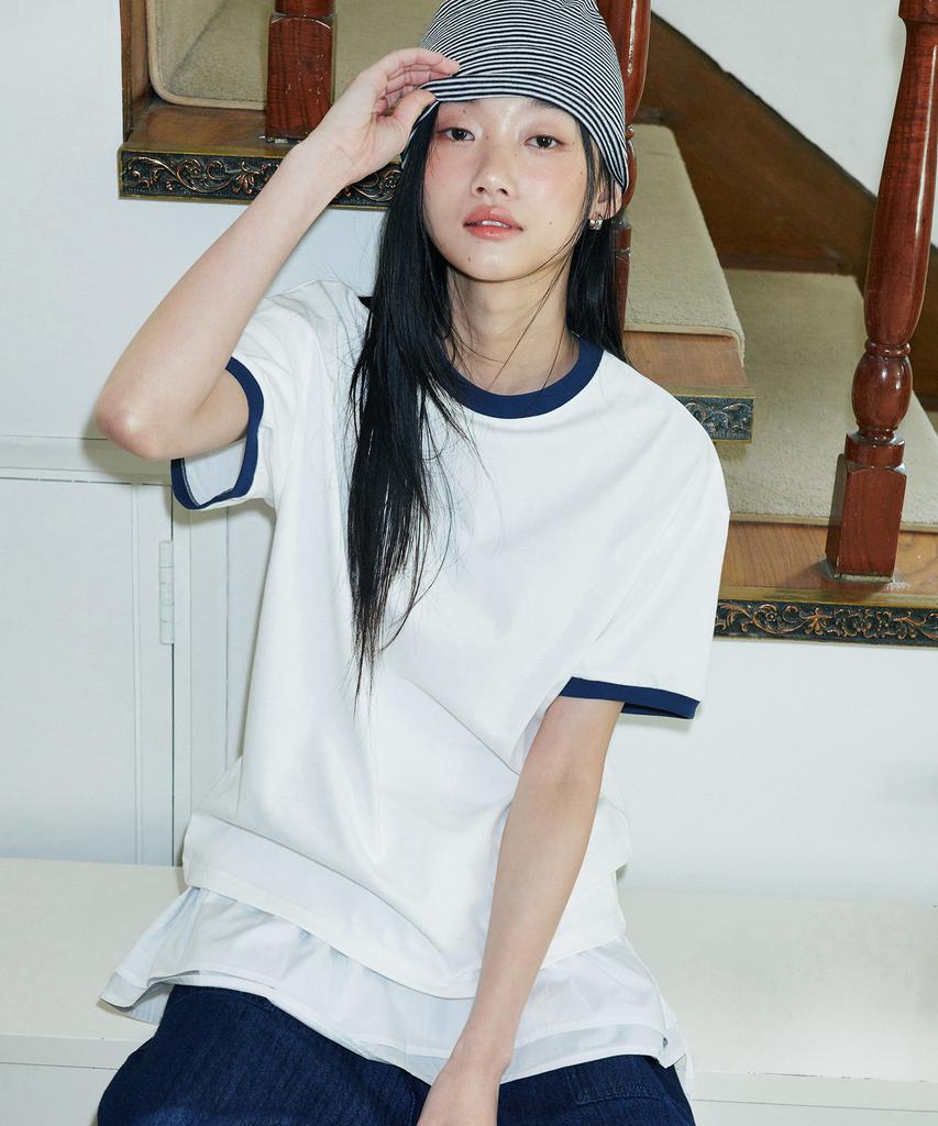 GLW [Unisex] Basic Ringer Short Sleeve T-Shirt Ivory