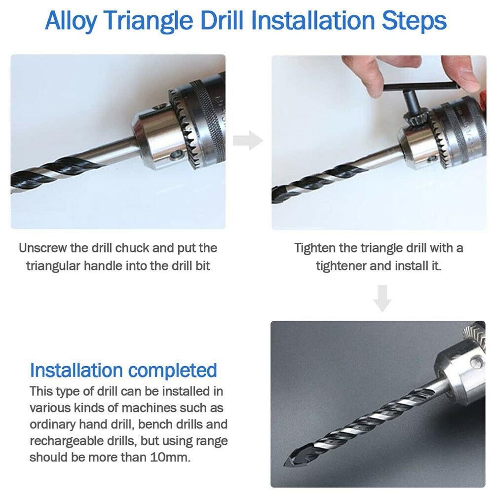 Power Tool-Efficient Universal Triangular Drill Bits Hole Openers For Ceramic Concrete