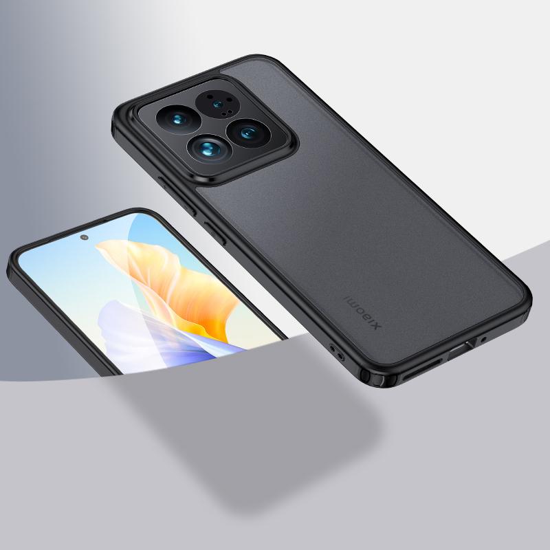

For Xiaomi 14 Phone Case PC+TPU Shockproof Cell Phone Cover Matte Black