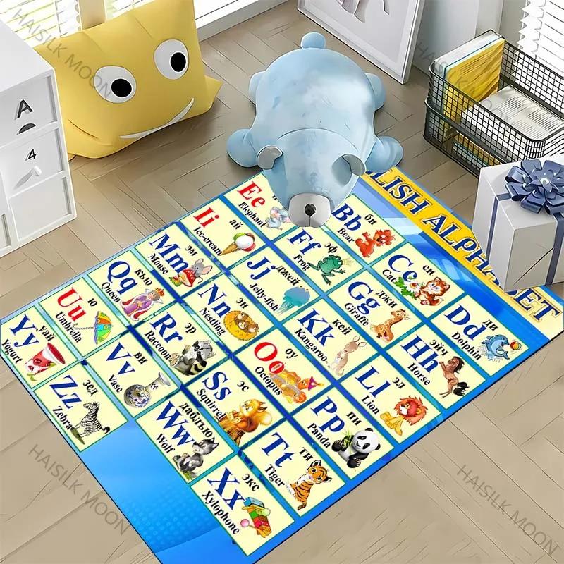 Tapetes de Brincar para Crianças para o Chão Tapetes Extra Grandes Coleção Hora de Brincar ABC, Números, Animais Tapetes Educativos para Sala de Brincar