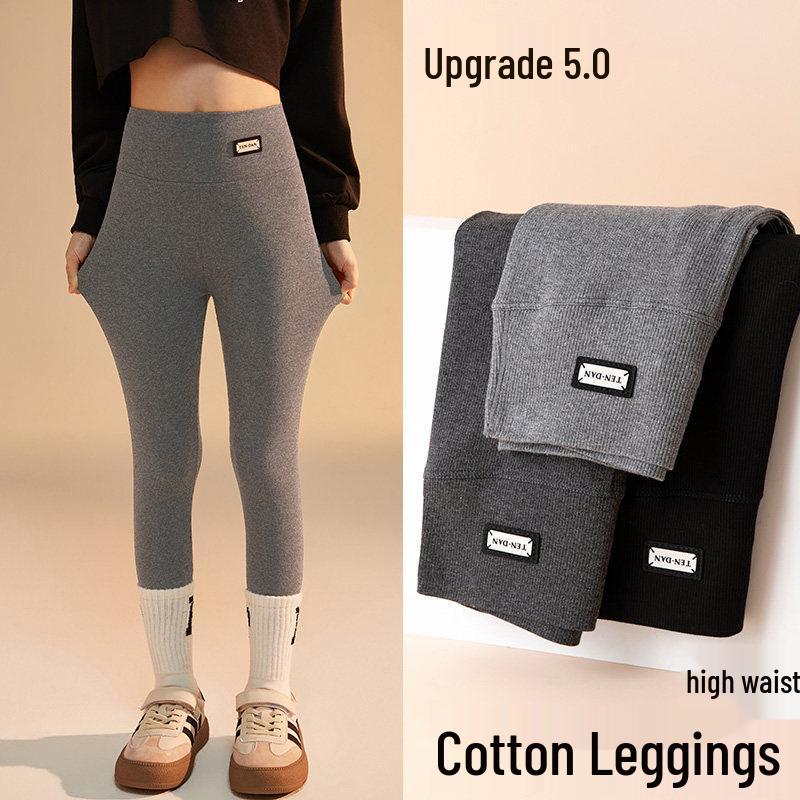 2026 New Girls' High-Waisted Cotton Leggings - Thin Style for Spring and Autumn