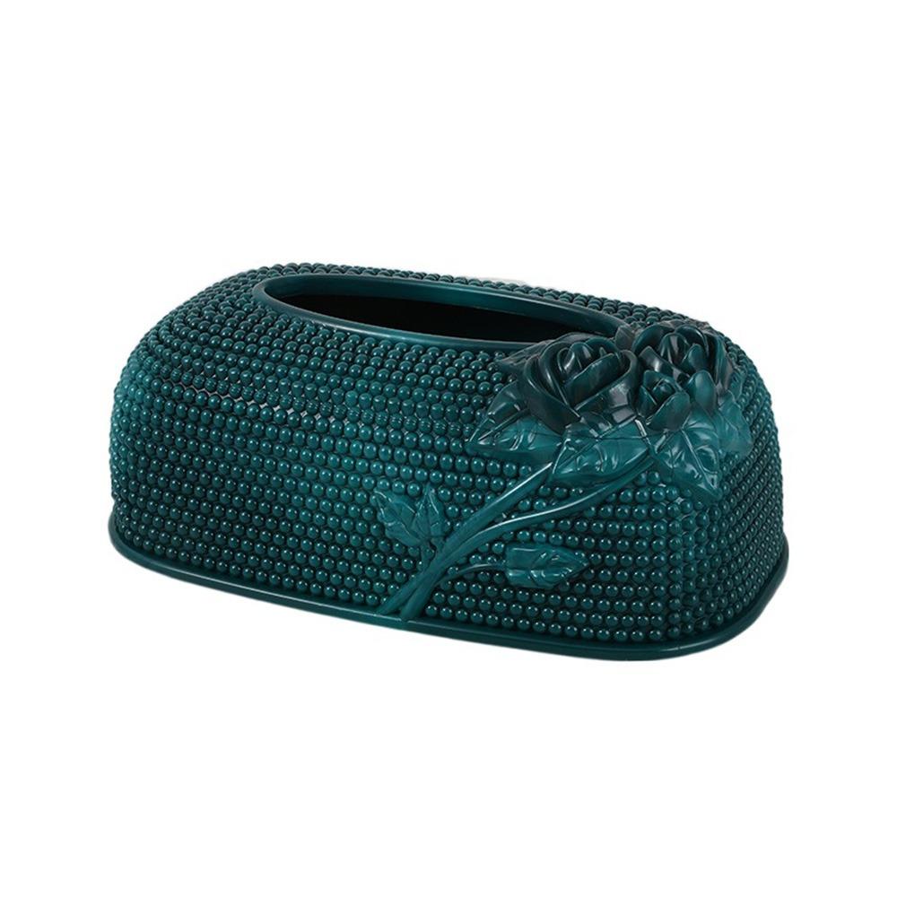 

Large-capacity Vintage Napkin Holder Waterproof Plastic Paper Case Desktop Tissue Container Hotel зелёный