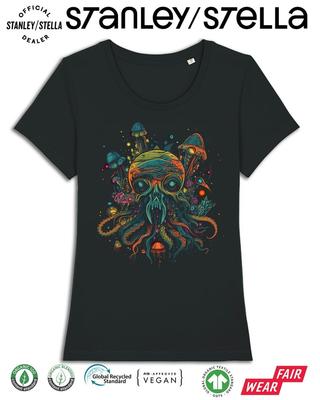 Womens Alien Jellyfish T-Shirt Extra Terrestrial Ladies UFO  Aliens Vegan