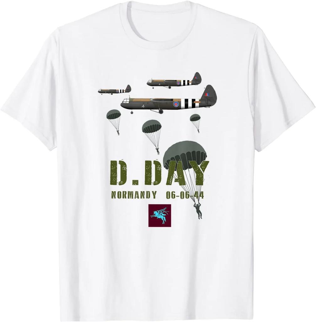 Streetwear Fashion Vintage 6th Airborne Division D-Day Normandy WW2 Men T-Shirt Short Sleeve Casual Cotton O-Neck  Summer  Tees