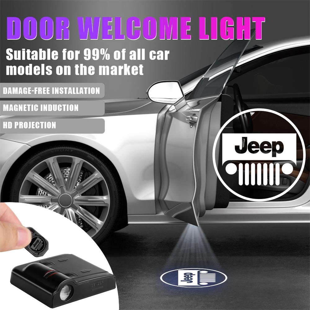 CMN1 Car Door HD Welcome Lights Laser Projector Auto Courtesy Lamp Accessories For Jeep Renegade Wrangler Compass Cherokee Gladiator