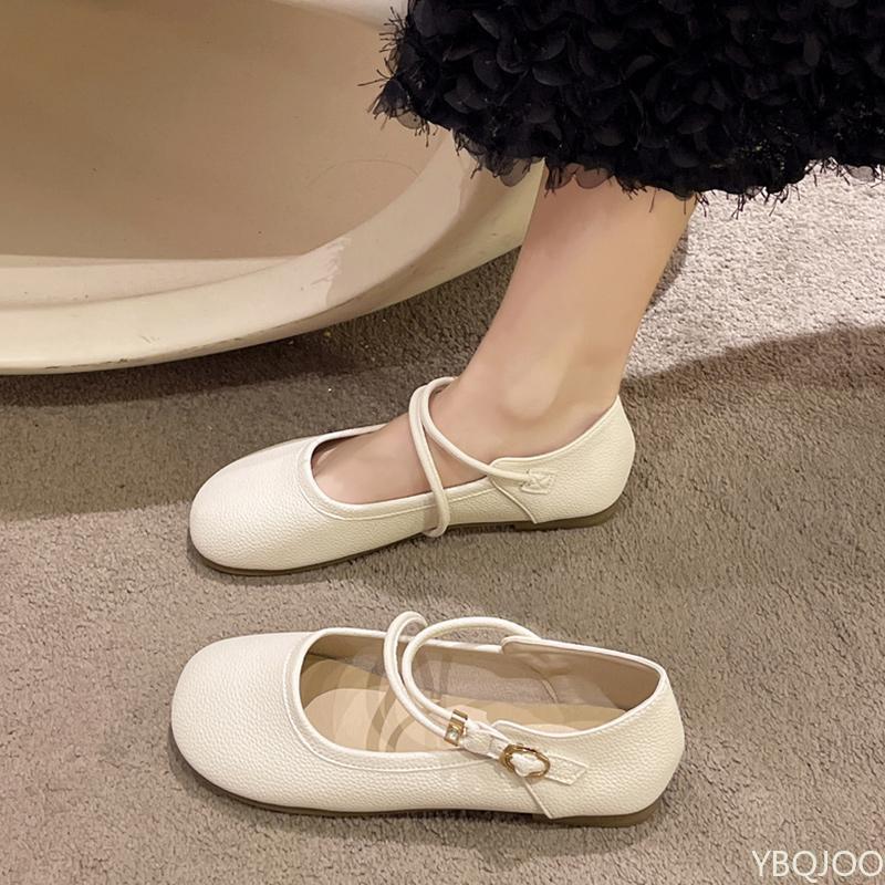 Women's Spring Summer Dress Flat Shoes Fairy Style Soft Sole Simple Comfortable Versatile Gentle Women's Single Shoes