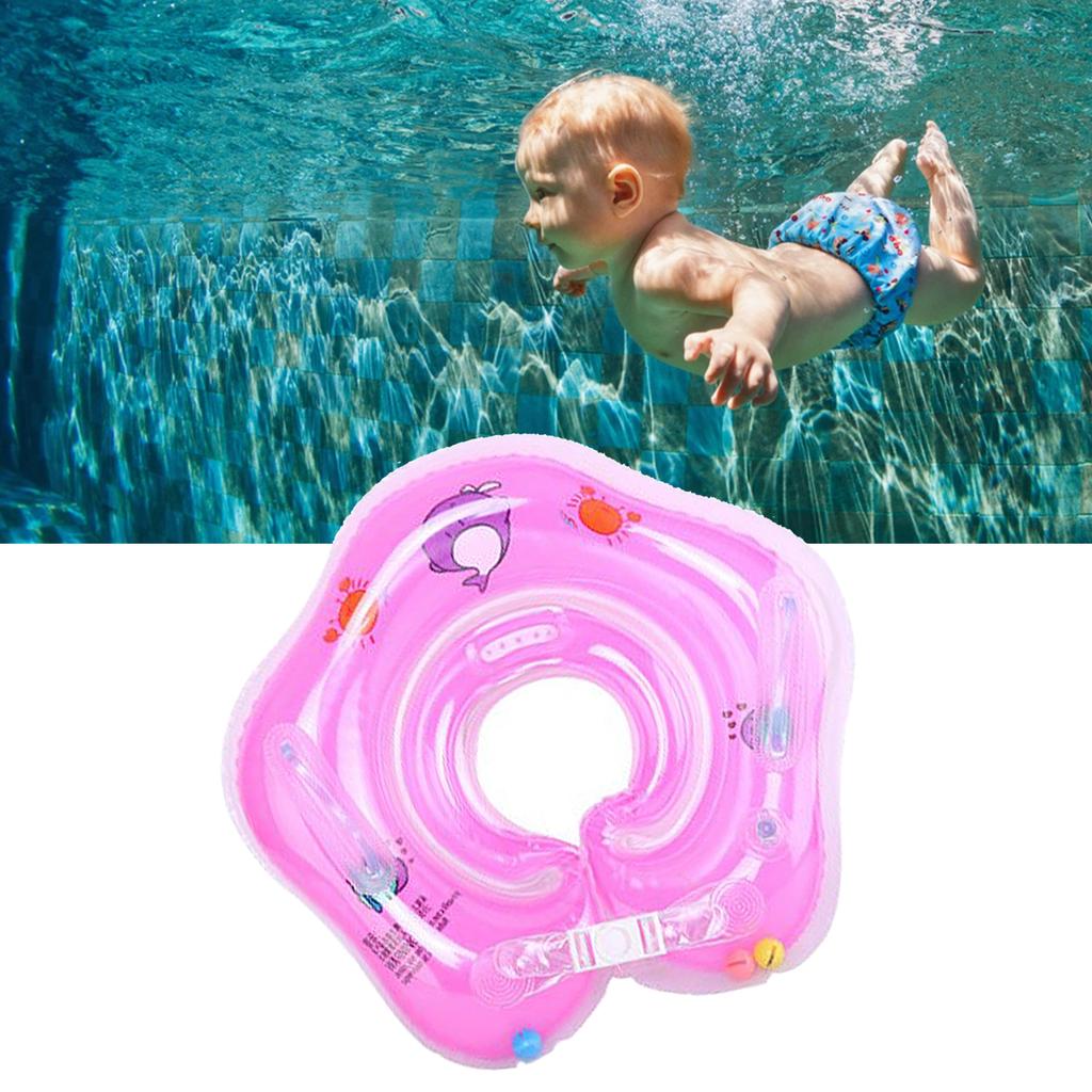 Infant Neck Float Double Air Nozzle PVC Double Air Bag Leakage Proof Infant Swimming Neck Ring for