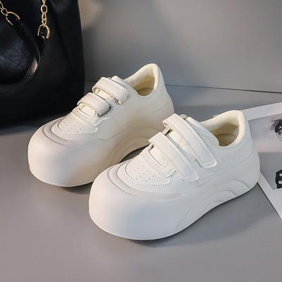 Buty Damskie Wiosna Nowe Białe Buty z Dużą Główką Gruba Podeszwa Podwyższające Wszechstronne Buty Codzienne Damskie Sneakersy na Platformie