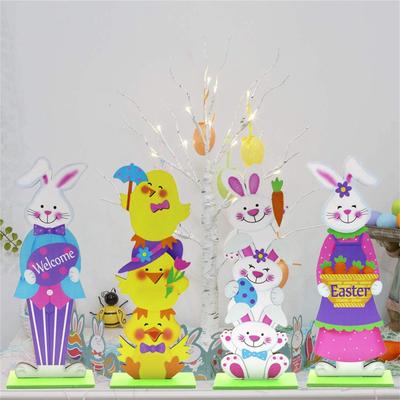 Decoraciones de Pascua Conejo de madera Formas Adornos Artesanía Regalos Decoración