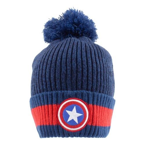 Captain America Unisex Adult Logo Pom Pom Beanie