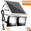 Lampă Solară LED 400W Luminozitate Ridicată cu 2 Capete Proiector Rezistentă la Apă Lumină de Perete pentru Grădină cu Panou Solar din Aluminiu Pentru grădină