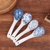 1Pc Blue And White Porcelain Soup Spoon Household Tableware Retro Japanese Style Ceramic Soup Spoons For Home Restaurant