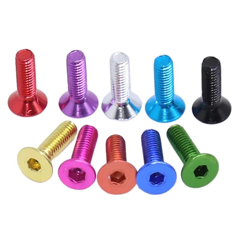 Hongtu M5 Anodized Colored Countersunk Screws6mm-30mm - 5Pcs 7075 Aluminum Alloy Allen Socket Bolts DIN7991 | DIY Model Supplies