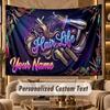 Barber Salon (95) Theme Personalized Tapestry Custom Name Text Wall Hanging Tapestry Home Background Decoration