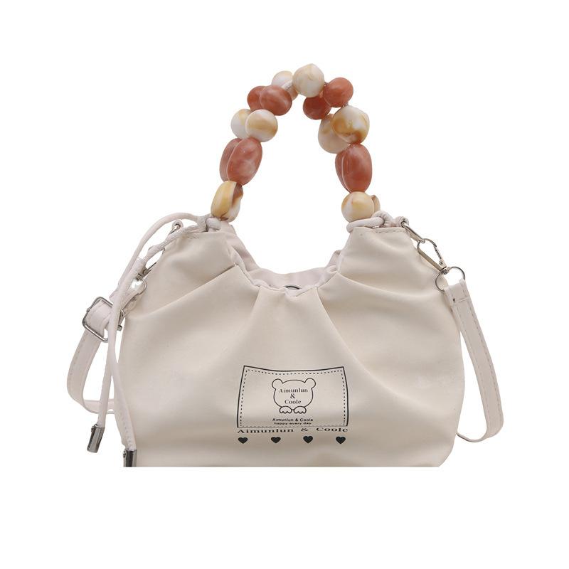 Foreign Style Women's Bag 2025 New Trend Versatile Fashion Beaded Handbag Casual Foreign Style Texture Messenger Bag Beauty