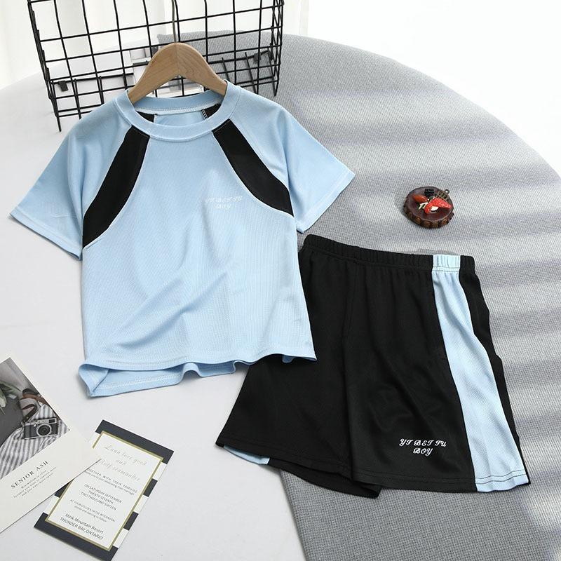 Dubbped Kids Running Clothes Sets Boys Football Jersey Short Sleeve Children Sports Training Uniforms Soccer Jerseys Set