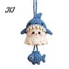 Hand Knitted Cartoon Animal Pendant Handmade Crochet Ghost Keychain, Cute Plush Charm for Bags Childlike Decorative Keys, Spooky Festive Ornament with